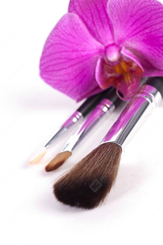 powder brushes  with orchid white background  : Stock Photo or Stock Video Download rcfotostock photos, images and assets rcfotostock | RC Photo Stock.: