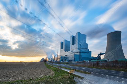 powerplant pollution at a cloudy sunset sky   : Stock Photo or Stock Video Download rcfotostock photos, images and assets rcfotostock | RC Photo Stock.: