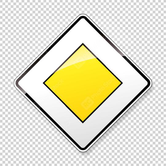 Priority road Traffic sign. German road sign: respect the right of way. Yield! on main road on checked transparent background. Vector illustration. Eps 10 vector file.  : Stock Photo or Stock Video Download rcfotostock photos, images and assets rcfotostock | RC Photo Stock.: