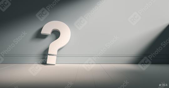 Question mark on light blue background wall, empty room, banner, space for text.   : Stock Photo or Stock Video Download rcfotostock photos, images and assets rcfotostock | RC-Photo-Stock.: