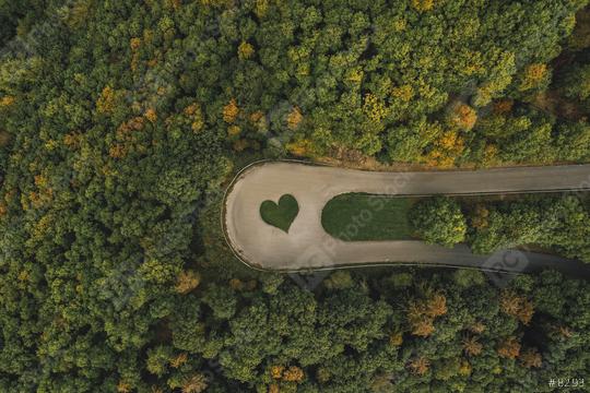 "Love sign" hand heart symbol in a curved Road in the forest, drone shot  : Stock Photo or Stock Video Download rcfotostock photos, images and assets rcfotostock | RC Photo Stock.: