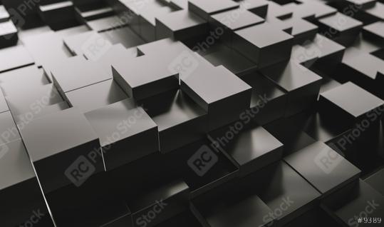 Realistic black solid cubes, located in space at different levels. Abstract background of 3d cubes - 3D rendering - Illustration  : Stock Photo or Stock Video Download rcfotostock photos, images and assets rcfotostock | RC Photo Stock.: