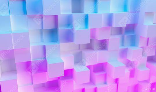 Realistic multi color neon light technology cube background   : Stock Photo or Stock Video Download rcfotostock photos, images and assets rcfotostock | RC Photo Stock.: