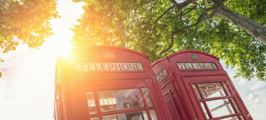Red phone boxes at a summer day in London, United Kingdom  : Stock Photo or Stock Video Download rcfotostock photos, images and assets rcfotostock | RC Photo Stock.: