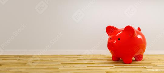 red piggy bank as row leader, investment and development concept - copyspace for your individual text.   : Stock Photo or Stock Video Download rcfotostock photos, images and assets rcfotostock | RC Photo Stock.:
