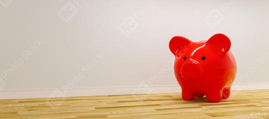 red Piggy Bank, Savings, Currency.  - copyspace for your individual text.  : Stock Photo or Stock Video Download rcfotostock photos, images and assets rcfotostock | RC Photo Stock.: