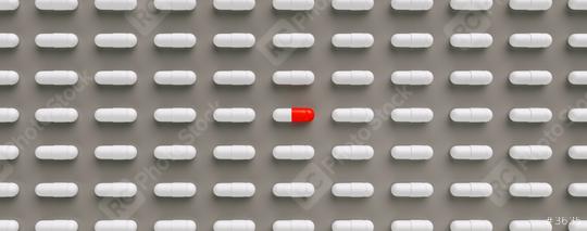 red pills or capsules lies in rows, medicine tablets antibiotic, Pharmacy theme, banner size  : Stock Photo or Stock Video Download rcfotostock photos, images and assets rcfotostock | RC Photo Stock.: