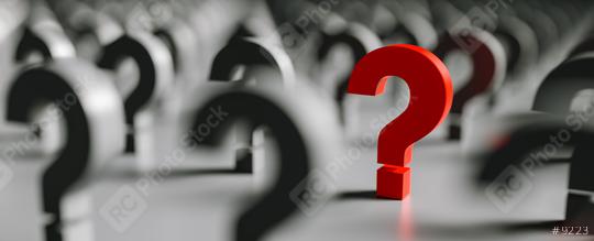 Red question mark in a row of black question marks  : Stock Photo or Stock Video Download rcfotostock photos, images and assets rcfotostock | RC Photo Stock.: