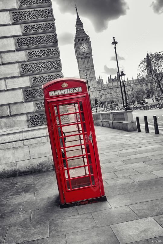 Red Telephone Booth and Big Ben in London street, uk  : Stock Photo or Stock Video Download rcfotostock photos, images and assets rcfotostock | RC Photo Stock.: