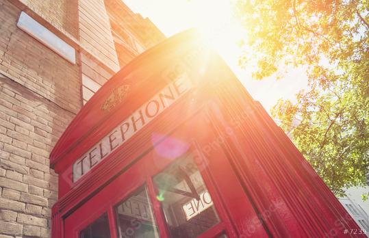 Red Telephone Booth with sun at summer in London street  : Stock Photo or Stock Video Download rcfotostock photos, images and assets rcfotostock | RC Photo Stock.: