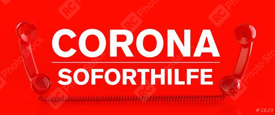 Red telephones Corona emergency help hotline with german text Corona Soforthilfe  : Stock Photo or Stock Video Download rcfotostock photos, images and assets rcfotostock | RC Photo Stock.: