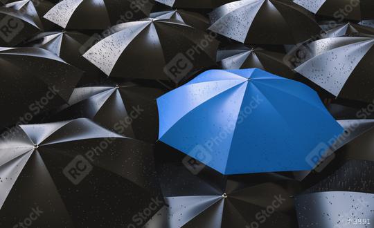 Red umbrella between black ones, standing out of the crowd concept image  : Stock Photo or Stock Video Download rcfotostock photos, images and assets rcfotostock | RC Photo Stock.: