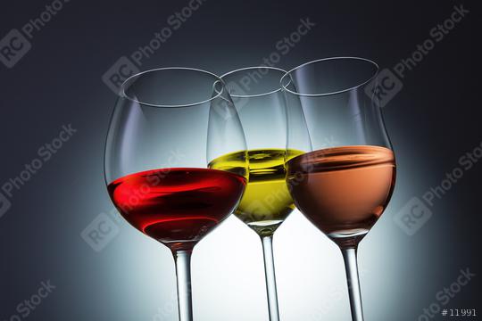 red, white and Rosé wine glasses  : Stock Photo or Stock Video Download rcfotostock photos, images and assets rcfotostock | RC Photo Stock.:
