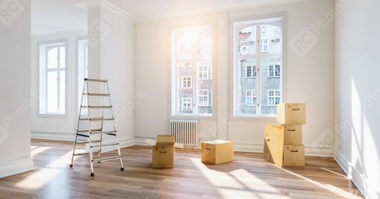 Relocation to a new bright apartment with sunlight in a empty room   : Stock Photo or Stock Video Download rcfotostock photos, images and assets rcfotostock | RC Photo Stock.:
