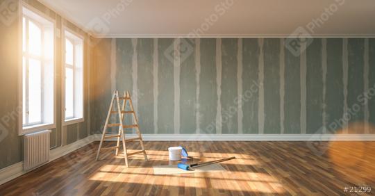 Renovation and modernization with Flattened drywall walls in a apartment room - renovation concept image  : Stock Photo or Stock Video Download rcfotostock photos, images and assets rcfotostock | RC Photo Stock.:
