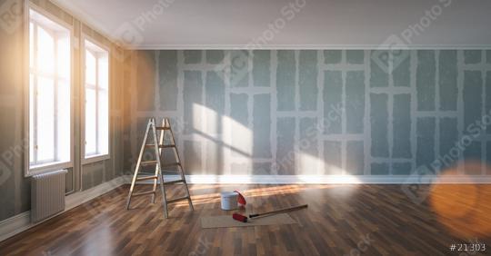 Renovation and modernization with Flattened drywall walls in a condo room - renovation concept image  : Stock Photo or Stock Video Download rcfotostock photos, images and assets rcfotostock | RC-Photo-Stock.: