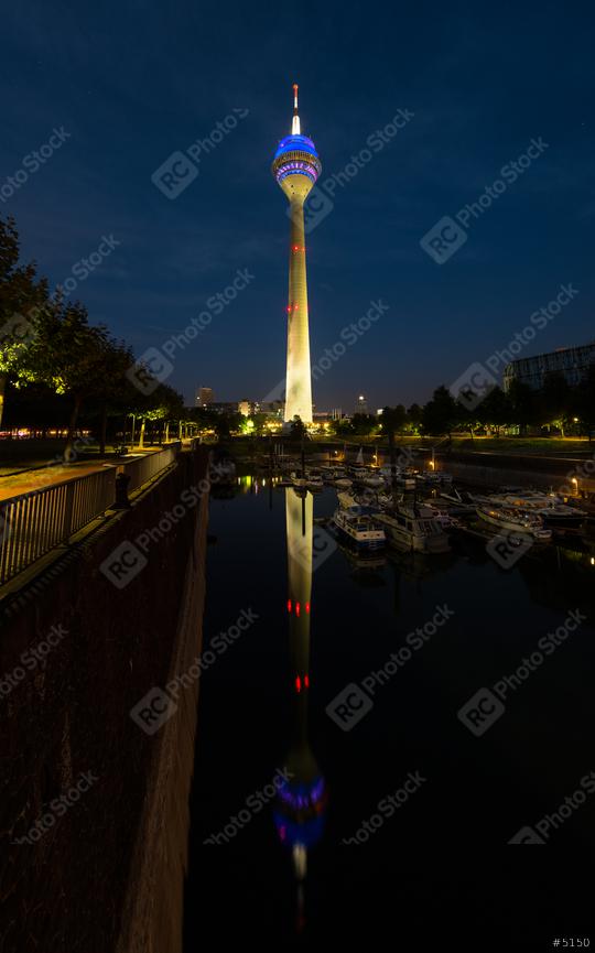 rhein tower dusseldorf at night panorama  : Stock Photo or Stock Video Download rcfotostock photos, images and assets rcfotostock | RC Photo Stock.: