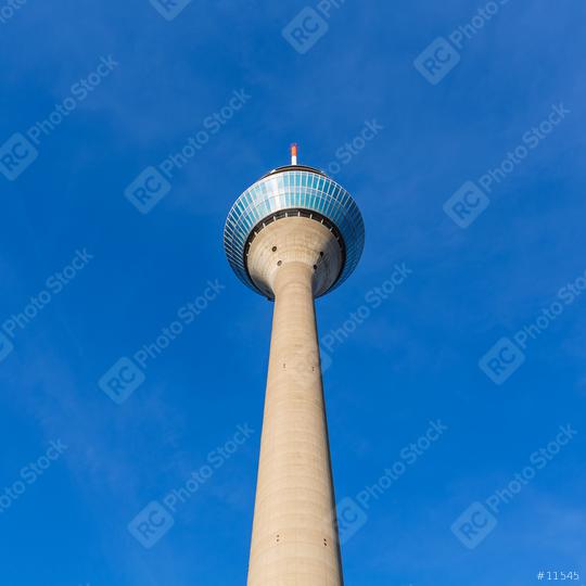 Rheinturm tower on blue sky in Dusseldorf  : Stock Photo or Stock Video Download rcfotostock photos, images and assets rcfotostock | RC Photo Stock.: