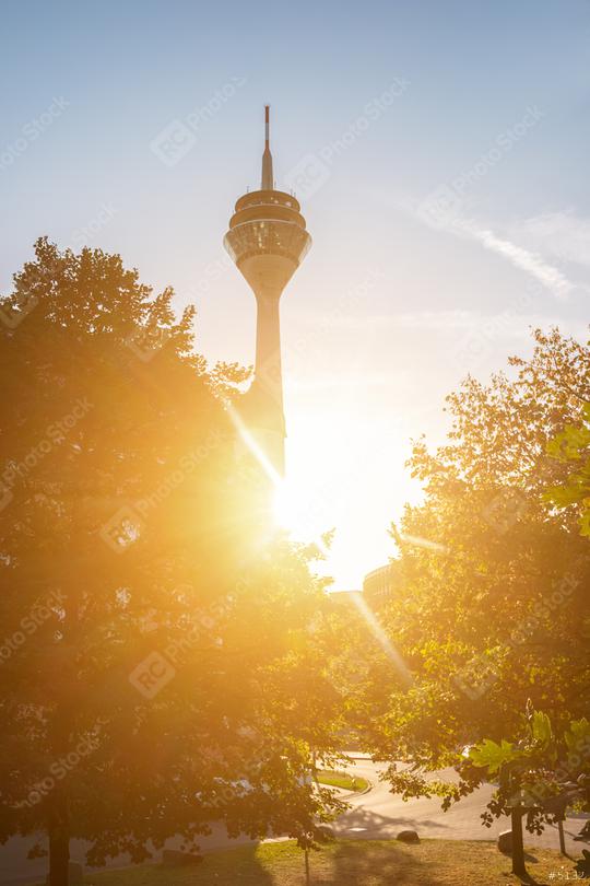 rhinetower at sunset in Dusseldorf  : Stock Photo or Stock Video Download rcfotostock photos, images and assets rcfotostock | RC Photo Stock.: