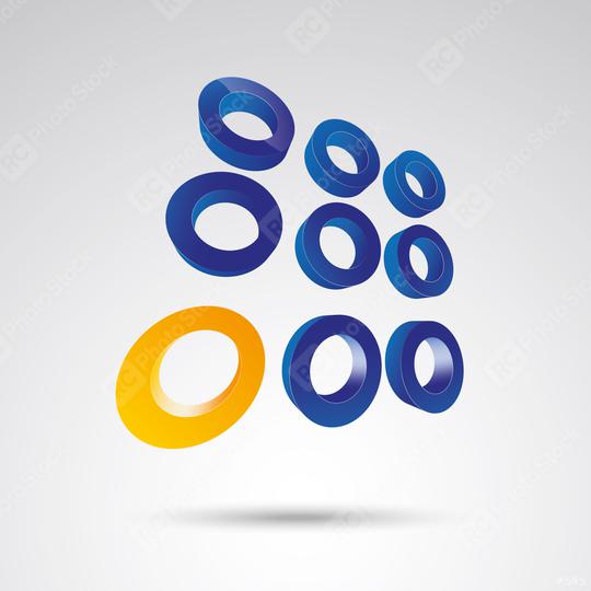 ring grid 3d vector icon as logo formation in blue and orange glossy colors, Corporate design. Vector illustration. Eps 10 vector file.  : Stock Photo or Stock Video Download rcfotostock photos, images and assets rcfotostock | RC Photo Stock.: