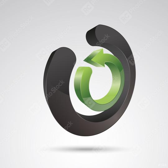 ring with green arrow logo 3d vector icon as logo formation in black and orange glossy colors, Corporate design. Vector illustration. Eps 10 vector file.  : Stock Photo or Stock Video Download rcfotostock photos, images and assets rcfotostock | RC Photo Stock.: