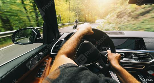 road trip, driving on highway road, Car accident with a motorcycle POV - first person view shot from car interior  : Stock Photo or Stock Video Download rcfotostock photos, images and assets rcfotostock | RC Photo Stock.: