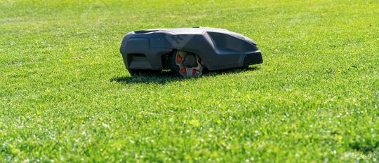 Robotic lawn mower on grass. copyspace for your individual text.  : Stock Photo or Stock Video Download rcfotostock photos, images and assets rcfotostock | RC Photo Stock.: