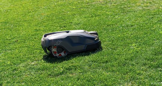 Robotic lawn mower on grass, side view  : Stock Photo or Stock Video Download rcfotostock photos, images and assets rcfotostock | RC Photo Stock.: