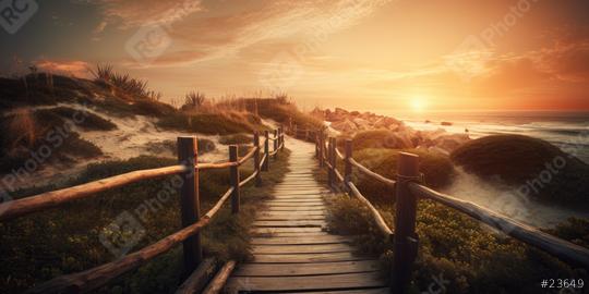 romantic access to the beach by the sea, generative ai  : Stock Photo or Stock Video Download rcfotostock photos, images and assets rcfotostock | RC Photo Stock.: