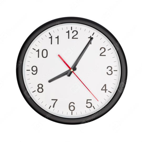 Round office clock shows time on white  : Stock Photo or Stock Video Download rcfotostock photos, images and assets rcfotostock | RC Photo Stock.: