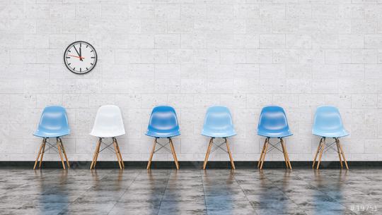Row of blue chairs in a waiting room with wall clock, doctor and medical concept image - 3D rendering  : Stock Photo or Stock Video Download rcfotostock photos, images and assets rcfotostock | RC Photo Stock.: