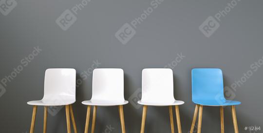Row of chairs with one blue. Job opportunity. Business leadership. recruitment concept  : Stock Photo or Stock Video Download rcfotostock photos, images and assets rcfotostock | RC Photo Stock.: