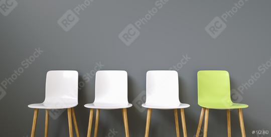 Row of chairs with one green. Job opportunity. Business leadership. recruitment concept  : Stock Photo or Stock Video Download rcfotostock photos, images and assets rcfotostock | RC Photo Stock.: