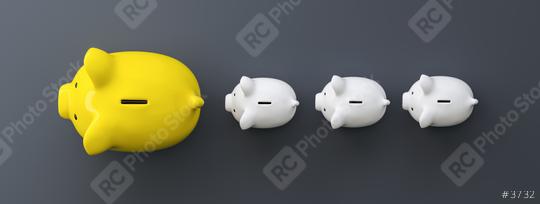 row of piggy banks, summer concept image  : Stock Photo or Stock Video Download rcfotostock photos, images and assets rcfotostock | RC-Photo-Stock.: