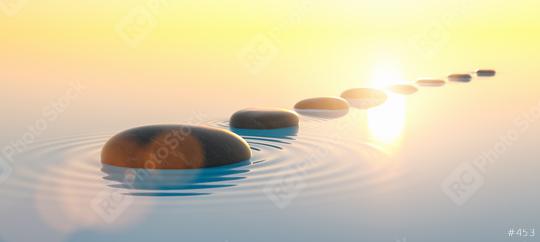 Row of stones in calm water in the wide ocean, meditation and zen concept image  : Stock Photo or Stock Video Download rcfotostock photos, images and assets rcfotostock | RC Photo Stock.: