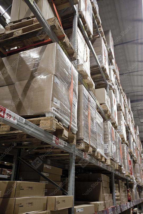 Rows Of Shelves With Boxes In Warehouse  : Stock Photo or Stock Video Download rcfotostock photos, images and assets rcfotostock | RC Photo Stock.: