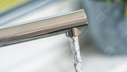 Running water out of modern faucet  : Stock Photo or Stock Video Download rcfotostock photos, images and assets rcfotostock | RC Photo Stock.: