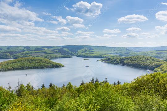 Rursee lake at the Eifel in summer  : Stock Photo or Stock Video Download rcfotostock photos, images and assets rcfotostock | RC Photo Stock.: