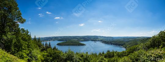 Rursee lake panorama at summer in the Eifel  : Stock Photo or Stock Video Download rcfotostock photos, images and assets rcfotostock | RC Photo Stock.: