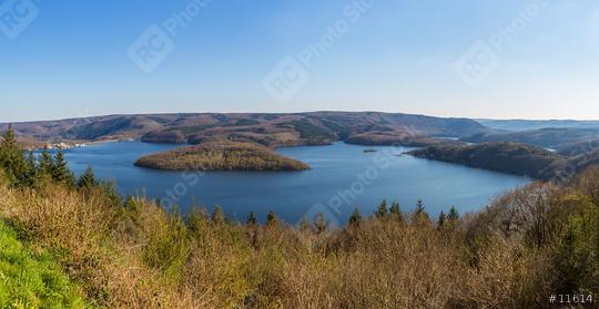 Rursee lake panorama at the nationalpark Eifel  : Stock Photo or Stock Video Download rcfotostock photos, images and assets rcfotostock | RC Photo Stock.: