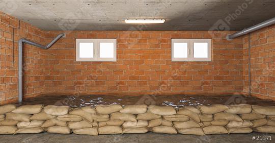 Sandbag dike as protection against flooding in the flooded basement  : Stock Photo or Stock Video Download rcfotostock photos, images and assets rcfotostock | RC Photo Stock.: