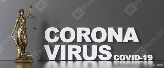 Sars-CoV-2 coronavirus which triggers the lung disease Covid-19 Statue of Justice - Lady Justice or Iustitia / Justitia the Roman Goddess of Justice  : Stock Photo or Stock Video Download rcfotostock photos, images and assets rcfotostock | RC Photo Stock.: