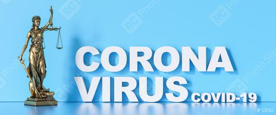 Sars-CoV-2 coronavirus which triggers the lung disease Covid-19 Statue of Justice - Lady Justice or Iustitia / Justitia the Roman Goddess of Justice  : Stock Photo or Stock Video Download rcfotostock photos, images and assets rcfotostock | RC Photo Stock.: