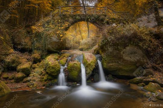 Schissentümpel im Herbst, Wasserfall, Luxemburg Brücke  : Stock Photo or Stock Video Download rcfotostock photos, images and assets rcfotostock | RC Photo Stock.: