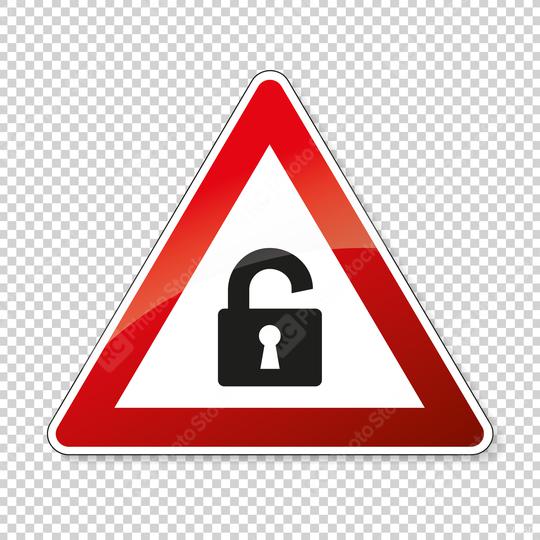 Security sign open Lock safe attention Infographic for privacy computer hacker, big data Concept or other concept design on checked transparent background. Vector illustration. Eps 10 vector file.  : Stock Photo or Stock Video Download rcfotostock photos, images and assets rcfotostock | RC Photo Stock.: