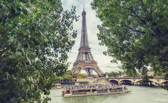 Seine in Paris with Eiffel tower at summer  : Stock Photo or Stock Video Download rcfotostock photos, images and assets rcfotostock | RC Photo Stock.: