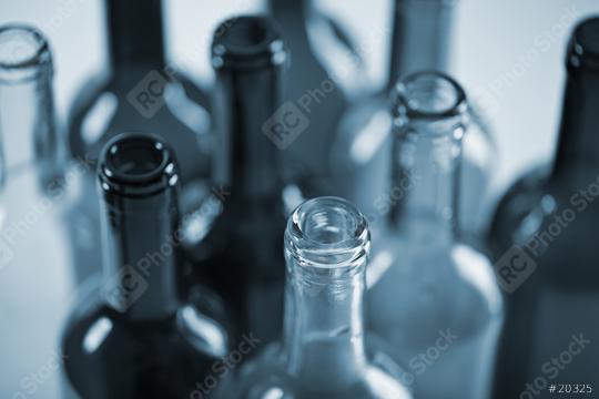 several wine bottles in blue color  : Stock Photo or Stock Video Download rcfotostock photos, images and assets rcfotostock | RC Photo Stock.: