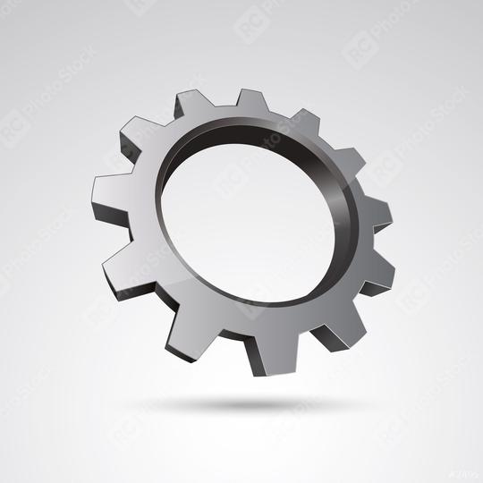 silver gear or cogwheel 3d vector icon as logo formation in silver metalic glossy colors, Corporate design. Vector illustration. Eps 10 vector file.  : Stock Photo or Stock Video Download rcfotostock photos, images and assets rcfotostock | RC Photo Stock.: