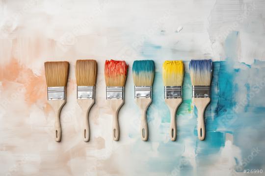 Six paintbrushes with different colored paint on bristles
  : Stock Photo or Stock Video Download rcfotostock photos, images and assets rcfotostock | RC Photo Stock.: