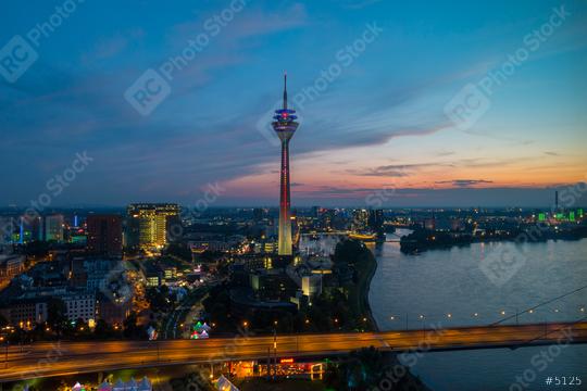 skyline of Dusseldorf in Germany at night  : Stock Photo or Stock Video Download rcfotostock photos, images and assets rcfotostock | RC Photo Stock.: